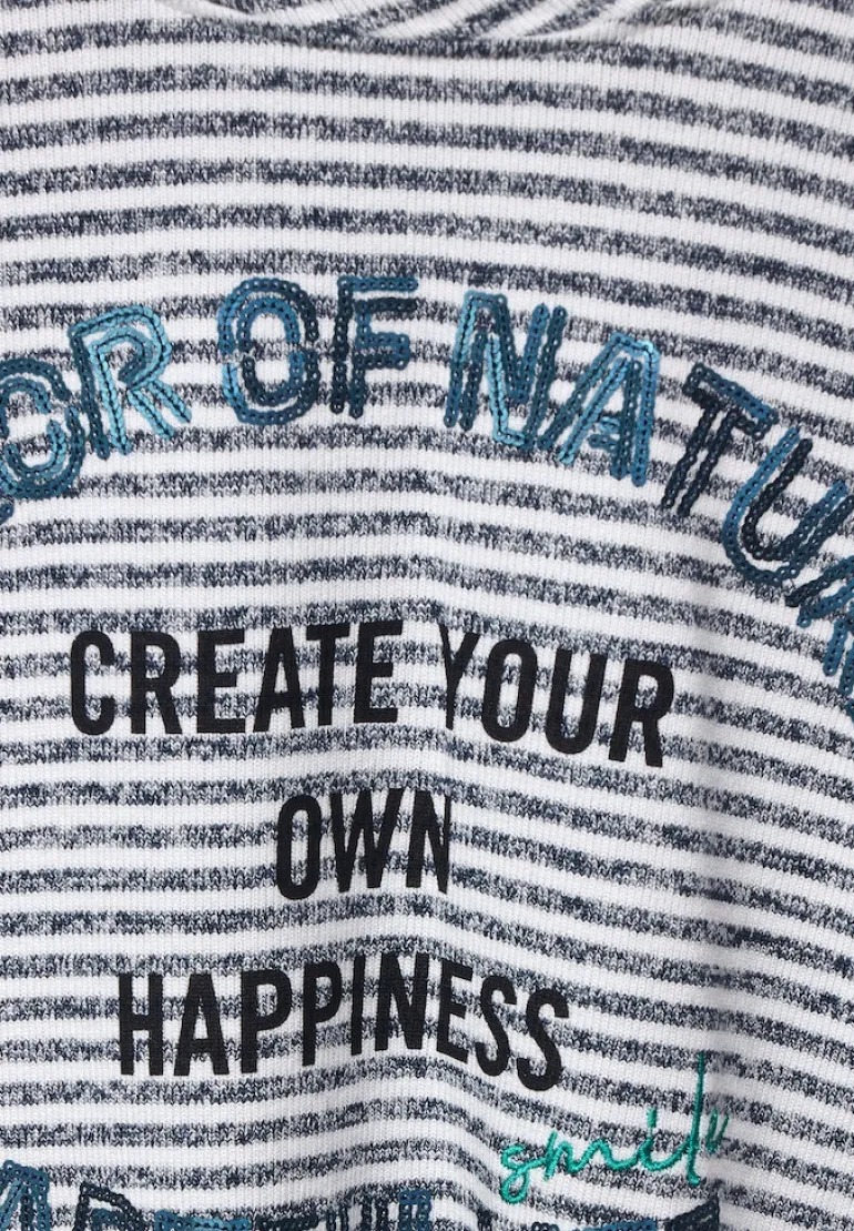 Shirt mit Streifenmuster mid blue melange