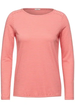 Shirt mit Streifen Muster rose pepper