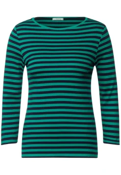 Shirt mit Streifenmuster smaragd green