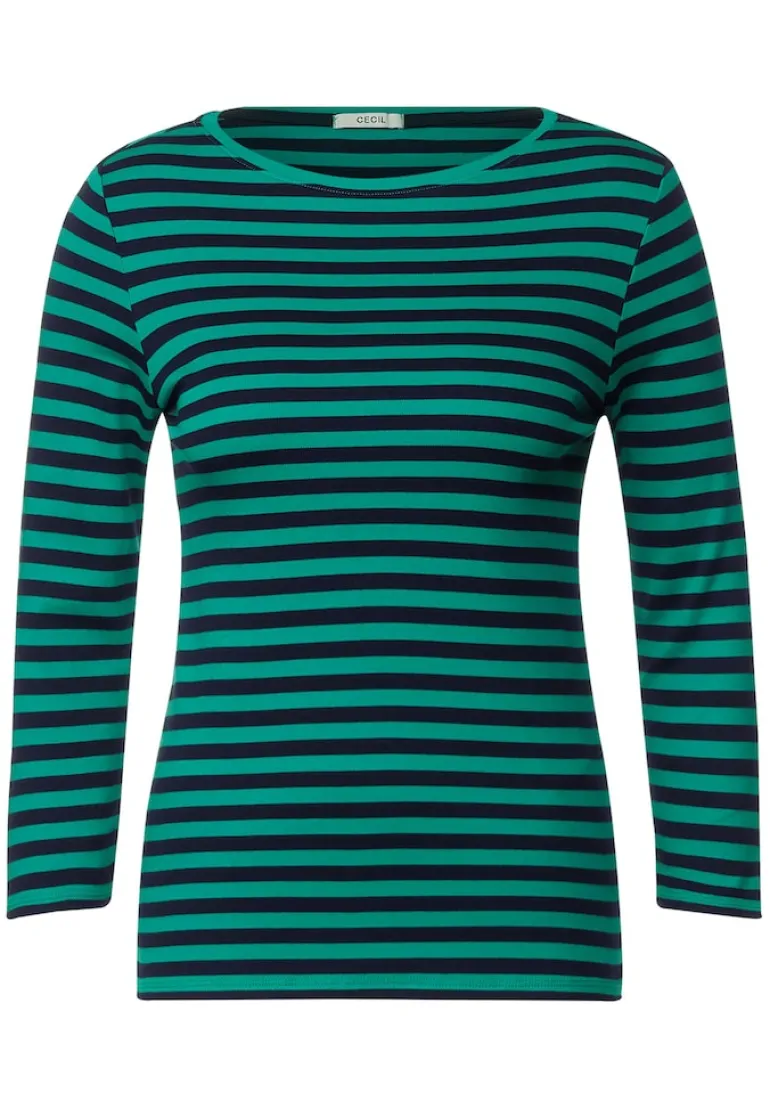 Shirt mit Streifenmuster smaragd green