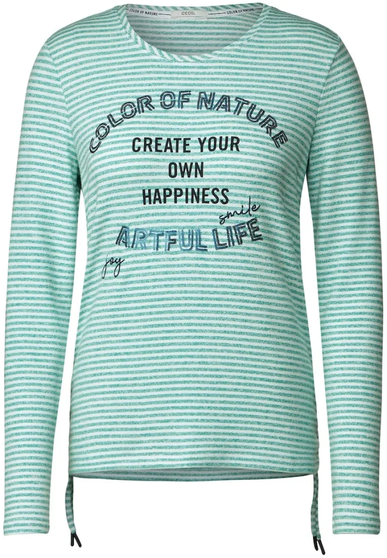 Shirt mit Streifenmuster smaragd green melange
