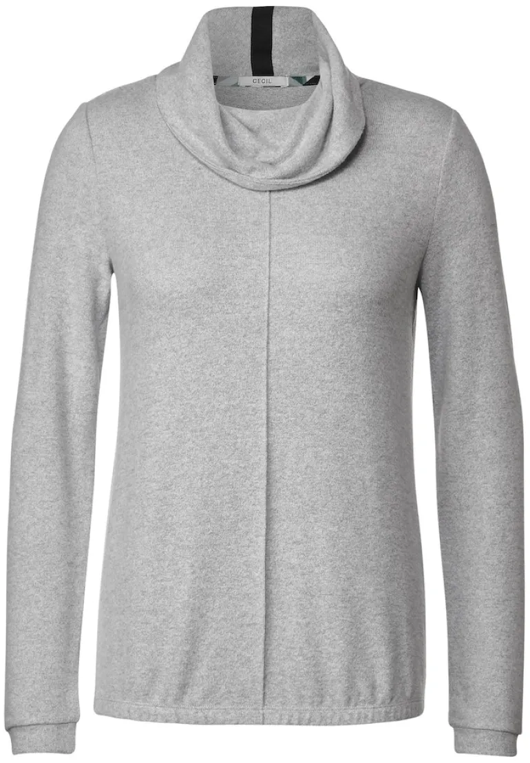 Shirt mit Volumenkragen mineral grey melange