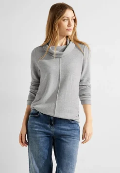 Shirt mit Volumenkragen mineral grey melange
