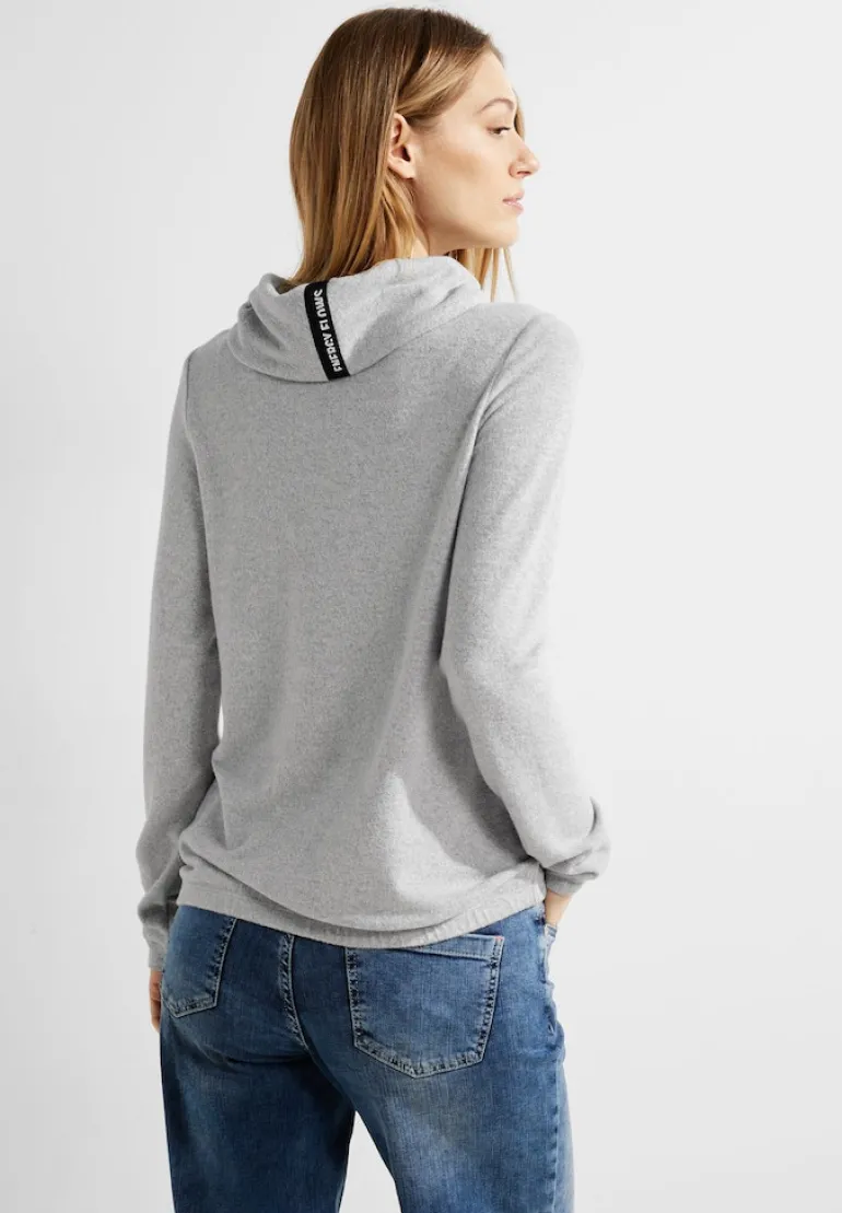 Shirt mit Volumenkragen mineral grey melange