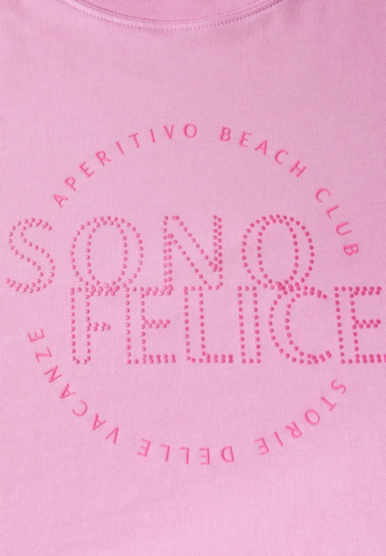 Shirt mit Wording Artwork cherry blossom pink