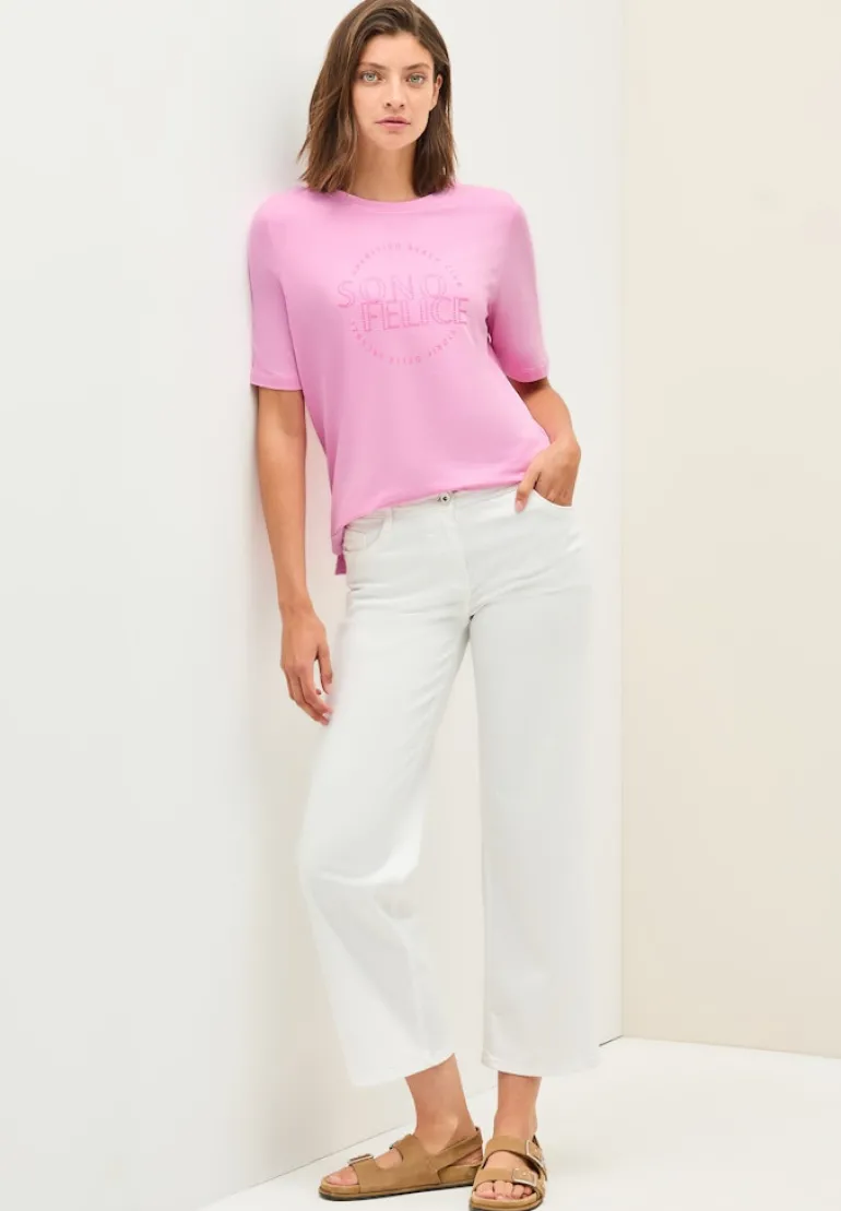 Shirt mit Wording Artwork cherry blossom pink