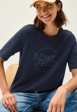 Shirt mit Wording Artwork urban navy blue