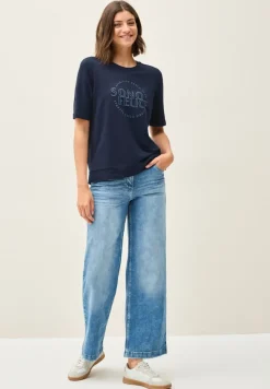Shirt mit Wording Artwork urban navy blue