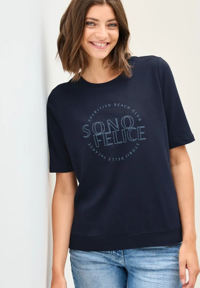 Shirt mit Wording Artwork urban navy blue