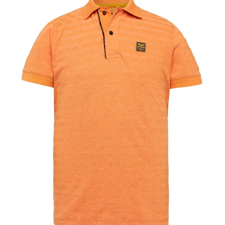 Short sleeve polo jacquard pique amberglow