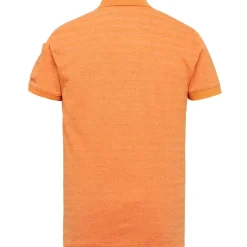 Short sleeve polo jacquard pique amberglow
