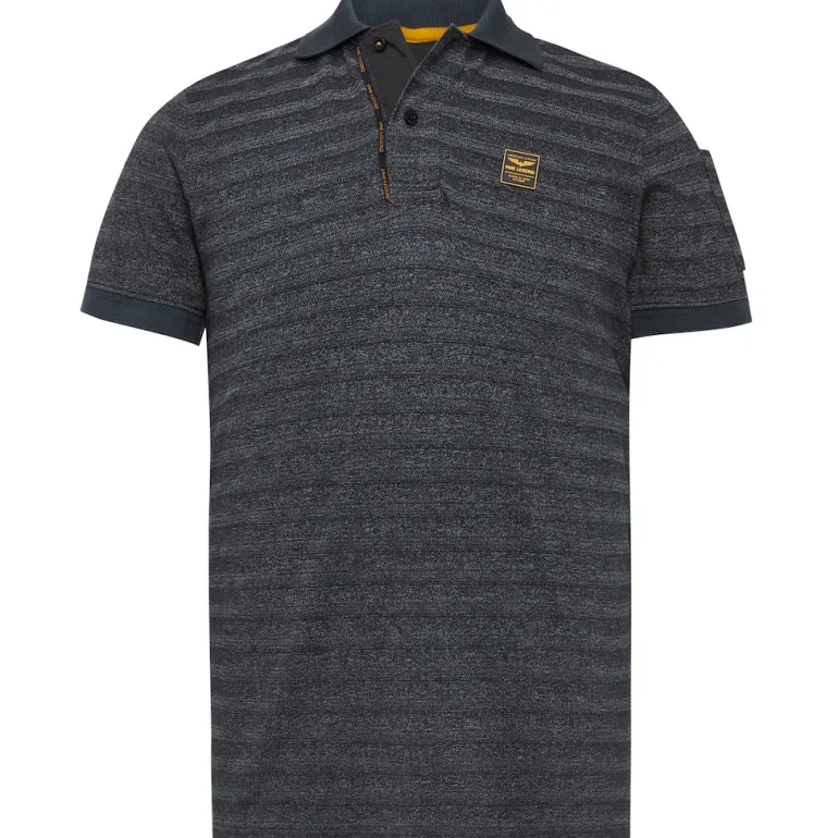 Short sleeve polo jacquard pique dark navy