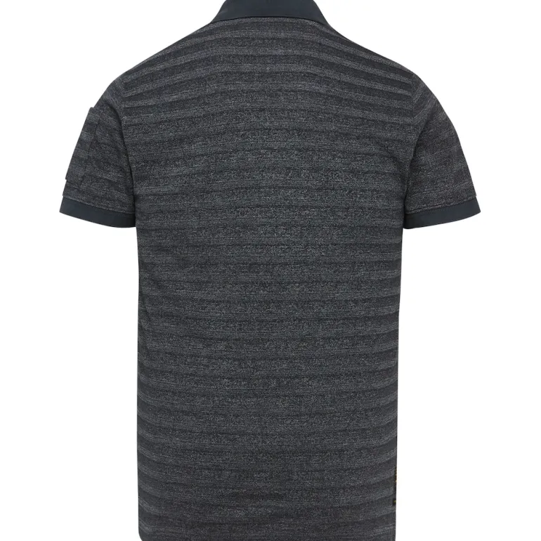 Short sleeve polo jacquard pique dark navy
