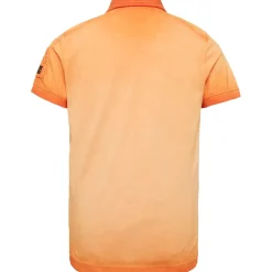 Short sleeve polo light pique cold dye amberglow