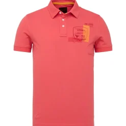 Short sleeve polo stretch pique rose of sharon