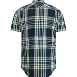 Short Sleeve Shirt Slub Check Ruby salute