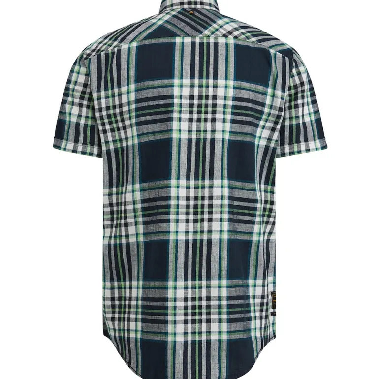 Short Sleeve Shirt Slub Check Ruby salute