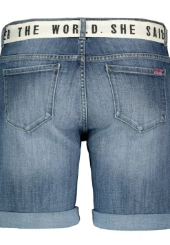 Shorts mit Stoffgürtel middle blue denim