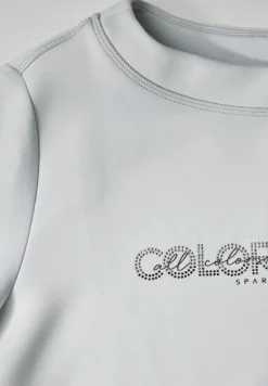 Silk-Look Sweater mit Print platinum grey