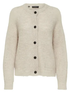 SLFLULU LS KNIT SHORT CARDIGAN NOOS birch