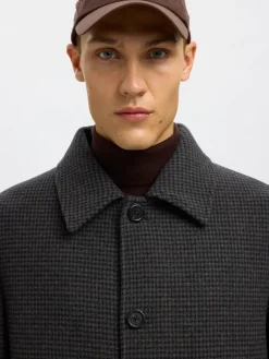 SLHARCHIVE WOOL BLEND CAR COAT dark grey