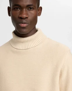 SLHAXEL LS KNIT ROLL NECK W oatmeal1