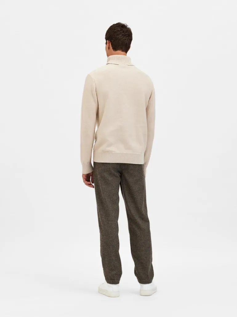 SLHAXEL LS KNIT ROLL NECK W oatmeal1