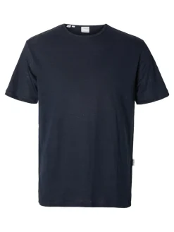 SLHBET LINEN SS O-NECK TEE sky captain