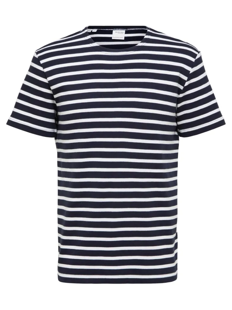 SLHBRIAC STRIPE SS O-NECK TEE NOOS navy blazer
