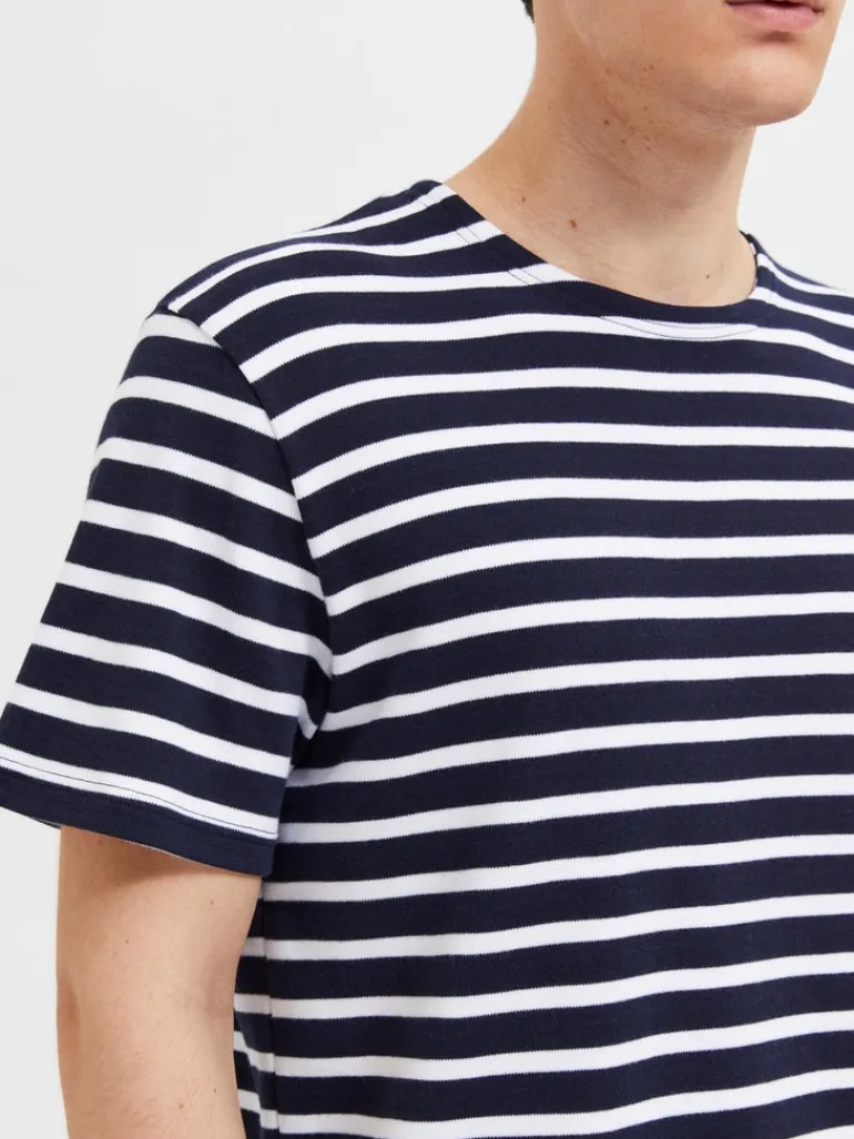 SLHBRIAC STRIPE SS O-NECK TEE NOOS navy blazer