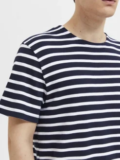 SLHBRIAC STRIPE SS O-NECK TEE NOOS navy blazer