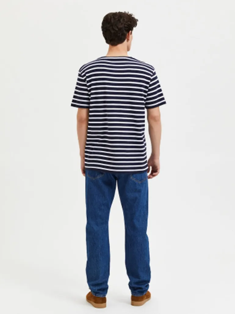 SLHBRIAC STRIPE SS O-NECK TEE NOOS navy blazer