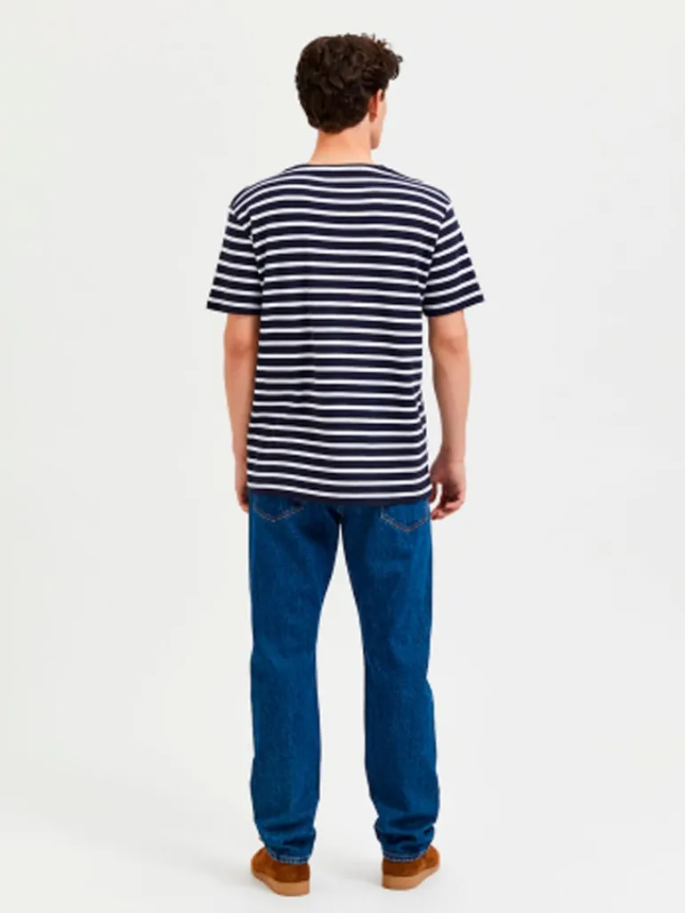 SLHBRIAC STRIPE SS O-NECK TEE NOOS navy blazer