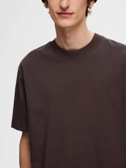 SLHCOLMAN SS O-NECK TEE NOOS chocolate torte