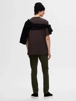 SLHCOLMAN SS O-NECK TEE NOOS chocolate torte