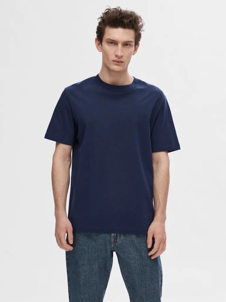 SLHCOLMAN SS O-NECK TEE NOOS navy blazer