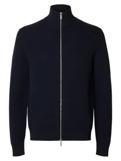 SLHDANE LS KNIT STRUCTURE FULL ZIP NOOS sky captain