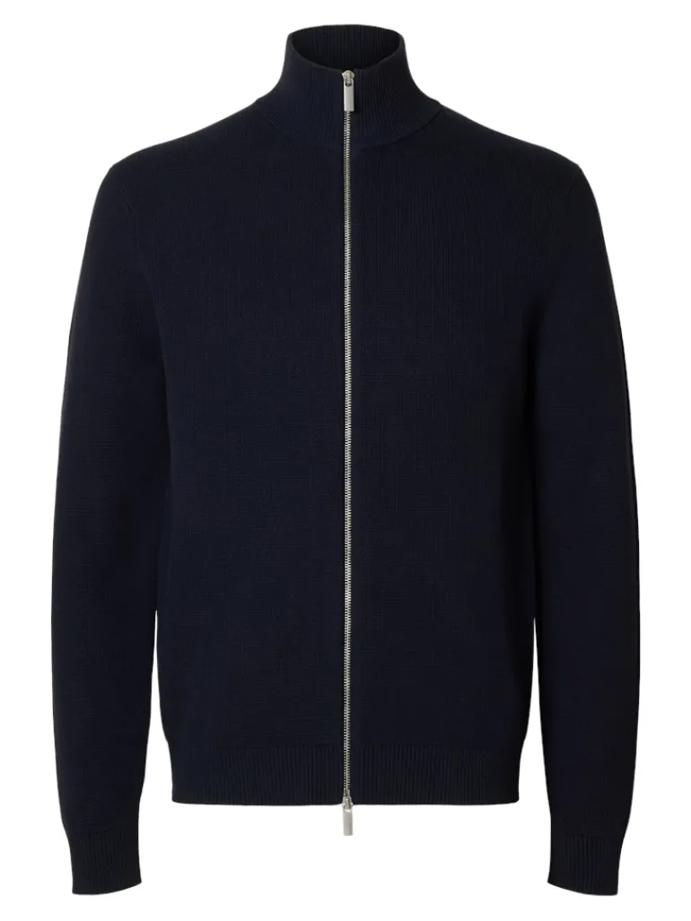 SLHDANE LS KNIT STRUCTURE FULL ZIP NOOS sky captain