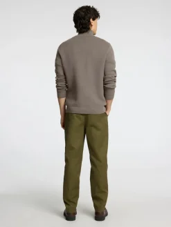 SLHDANE LS KNIT STRUCTURE HALF ZIP NOOS morel