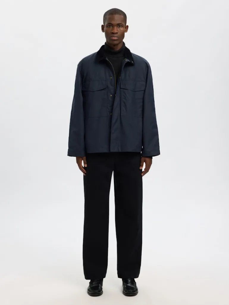 SLHDANE LS KNIT STRUCTURE ROLL NECK NOOS black