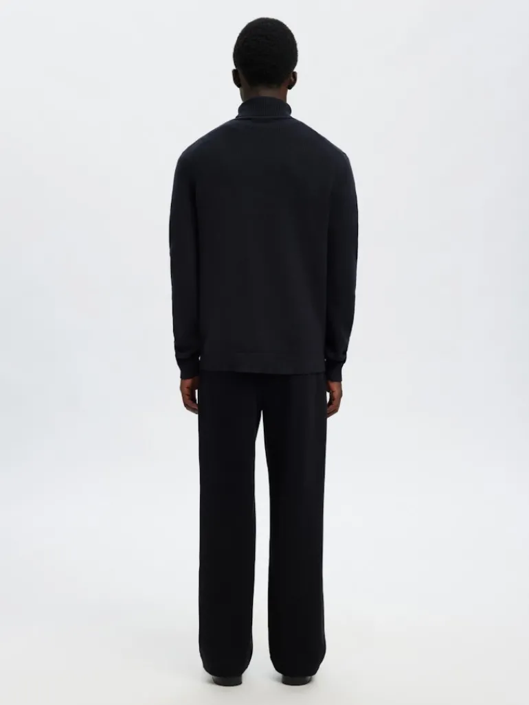 SLHDANE LS KNIT STRUCTURE ROLL NECK NOOS sky captain