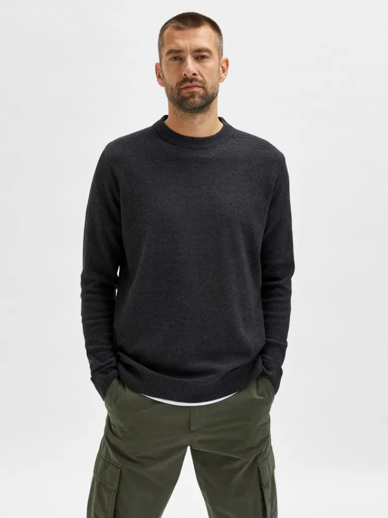 SLHEKLON LS KNIT CREW W CAMP phantom
