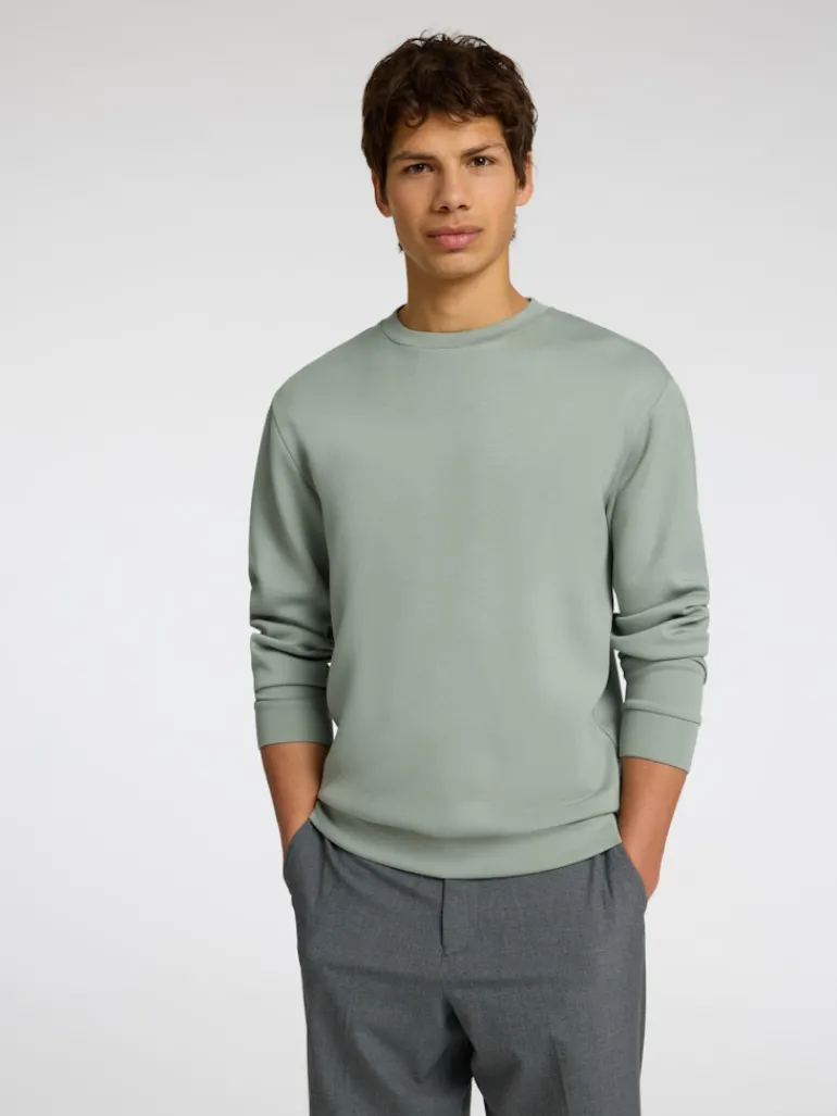 SLHEMANUEL SOFT CREW NECK SWEAT NOOS iceberg green