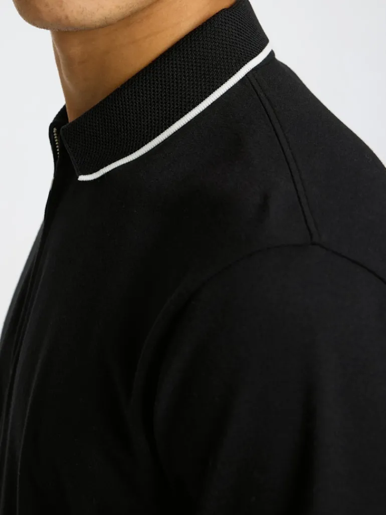 SLHFAVE SPORT ZIP SS POLO NOOS black