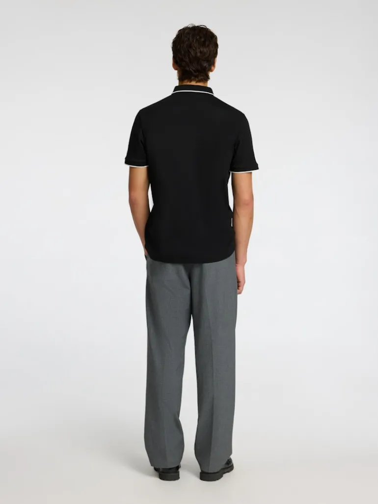 SLHFAVE SPORT ZIP SS POLO NOOS black