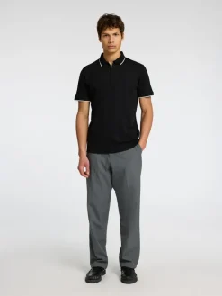 SLHFAVE SPORT ZIP SS POLO NOOS black