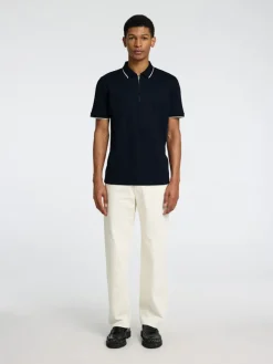 SLHFAVE SPORT ZIP SS POLO NOOS sky captain