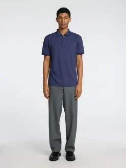 SLHFAVE SPORT ZIP SS POLO NOOS oceana
