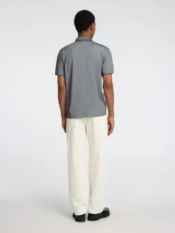 SLHFAVE SPORT ZIP SS POLO NOOS medium grey melange