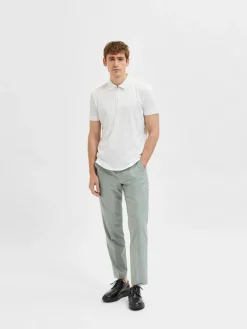 SLHFAVE ZIP SS POLO NOOS cloud dancer